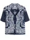 Sandro Bandana-print Floaty Trousers In Blue