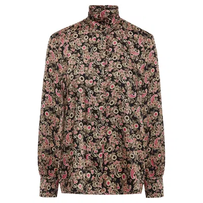 Pre-owned Sandro Paisley Print Twill Shirt In Brown