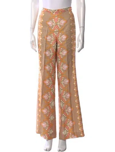 Pre-owned Sandro Paisley Print Wide Leg Pants In Multi