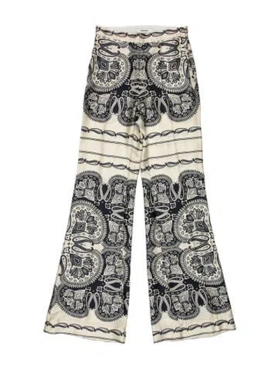 Pre-owned Sandro Paisley Print Wide Leg Pants In Neutrals