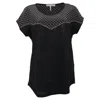 Sandro Paisley Studded Short-sleeved Blouse In Black Silk In Black