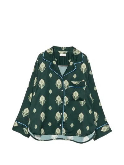 Sandro Paisley-print Long-sleeve Shirt In Green
