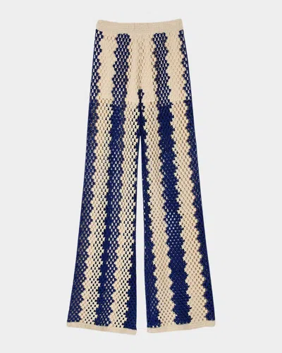 SANDRO PALMIER OPEN-WEAVE PANTS
