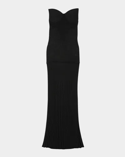Sandro Pamela Strapless Knit Maxi Dress In Black