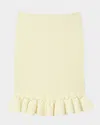 Sandro Pamplemousse Knit Ruffle-hem Mini Skirt In Light Yellow
