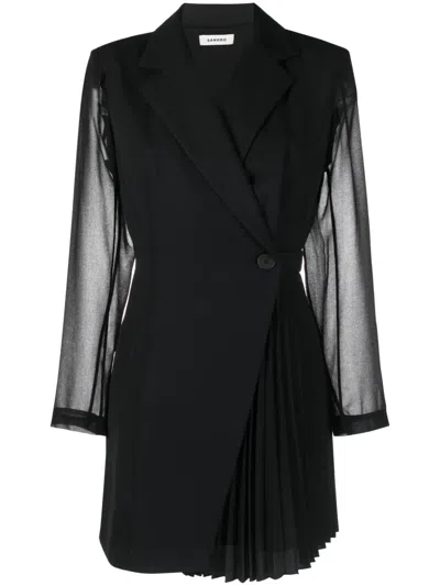 Sandro Panelled Blazer Dress In Black