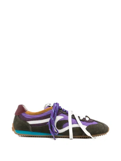 Sandro Panelled Round-toe Sneakers In Purple