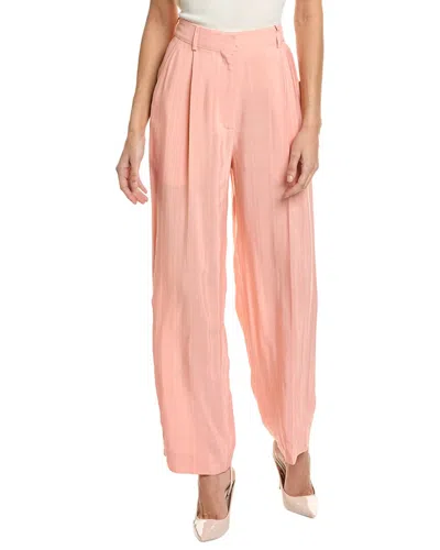 Sandro Felix Pleated Grain De Poudre Tapered Pants In Pink