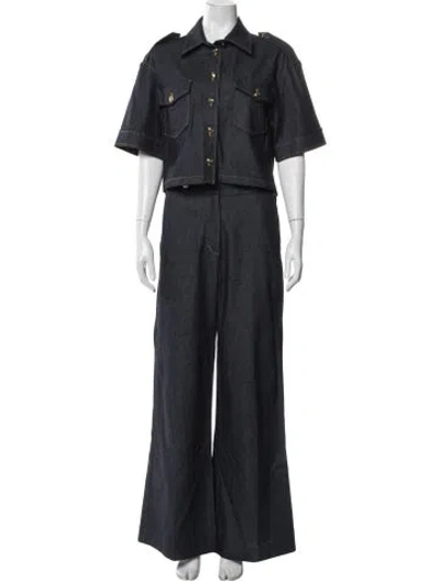 Pre-owned Sandro Pant Set In Blue