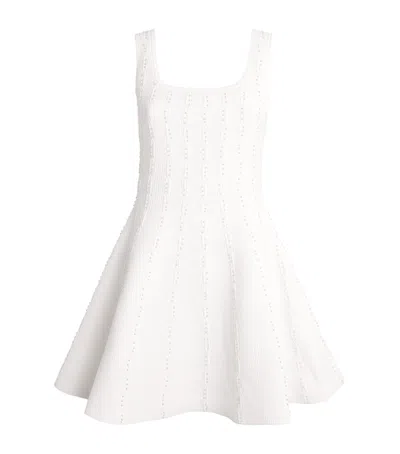 Sandro Paris Beaded Knit Mini Dress In Beige