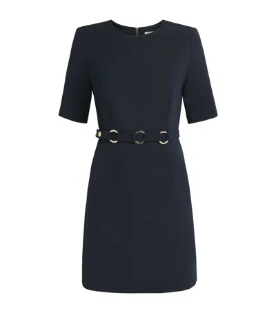 Sandro Paris Belted Mini Dress In Blue