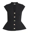 Sandro Paris Button-up Peplum Top In Black