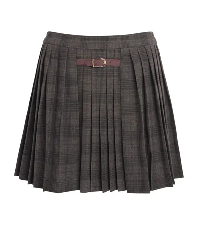 Sandro Paris Check Pleated Mini Skirt In Black