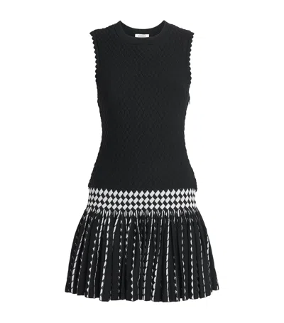 Sandro Paris Check-detail Mini Dress In Black
