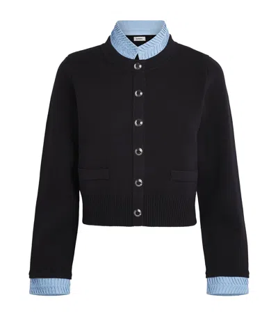 Sandro Paris Collared Cardigan In Blue