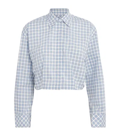 Sandro Paris Cotton Check Shirt In Blue