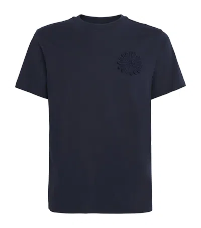 Sandro Paris Cotton Crochet T-shirt In Blue