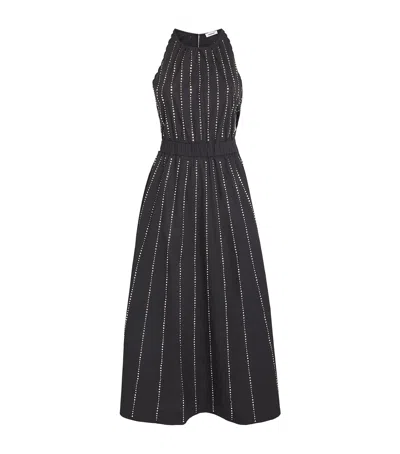 Sandro Paris Cotton Embellished Maxi Dress In Black