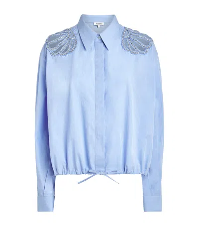 Sandro Paris Cotton Embellished Shirt In Multi