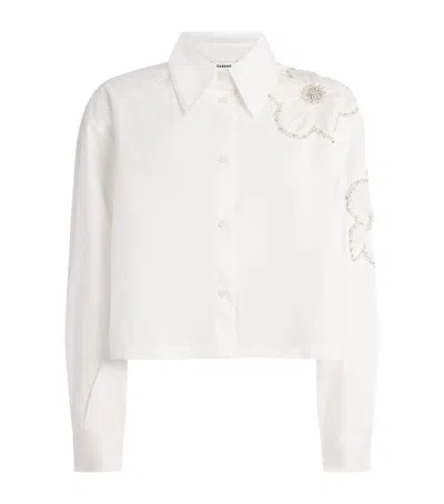 Sandro Paris Cotton Embroidered Shirt In White