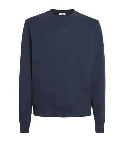 Sandro Paris Cotton Logo Sweatshirt In Blue