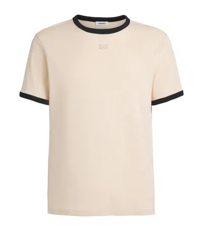 Sandro Paris Cotton Retro Logo T-shirt In Beige
