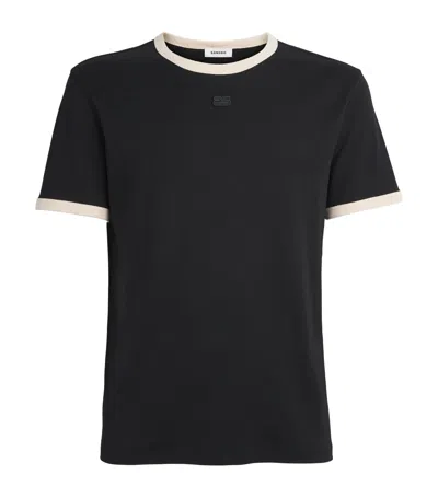 Sandro Paris Cotton Retro Logo T-shirt In Black