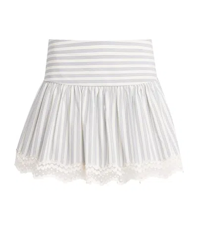 Sandro Paris Cotton Stripe Mini Skort In Neutral