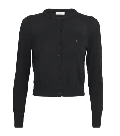Sandro Paris Cotton-blend Cardigan In Black