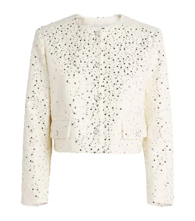 Sandro Paris Cotton-blend Sequin Cropped Jacket