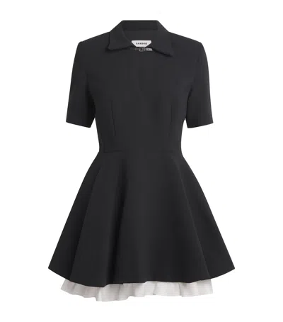 Sandro Paris Crepe Layered Mini Dress In Black