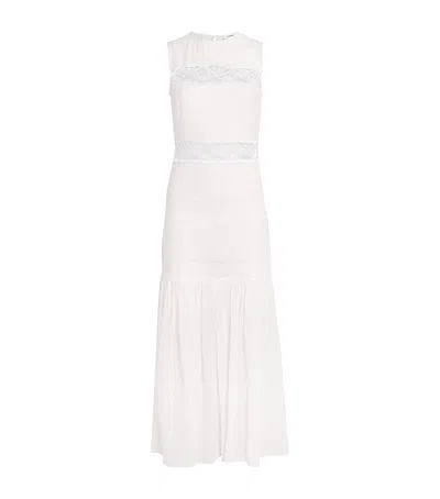 Sandro Paris Crepon Maxi Dress In White