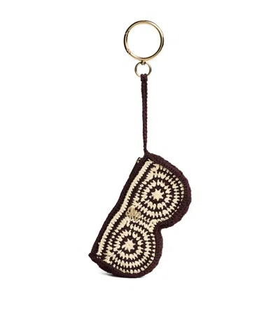 Sandro Paris Crochet Glasses Case In Beige
