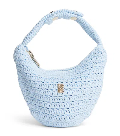 Sandro Paris Crochet Mini Bag In Blue