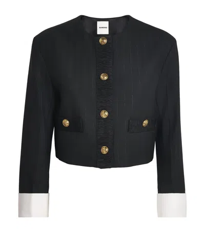 Sandro Paris Cropped Tailored Jacket In Black