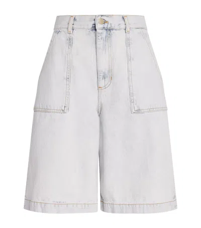 Sandro Paris Denim Bermuda Shorts In Blue