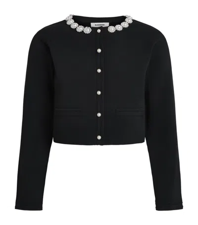 Sandro Paris Embellished Cardigan In Black