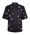 Sandro Paris Flocked Floral Short-sleeve Shirt In Blue
