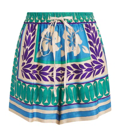 SANDRO SANDRO PARIS FLORAL DRAWSTRING SHORTS