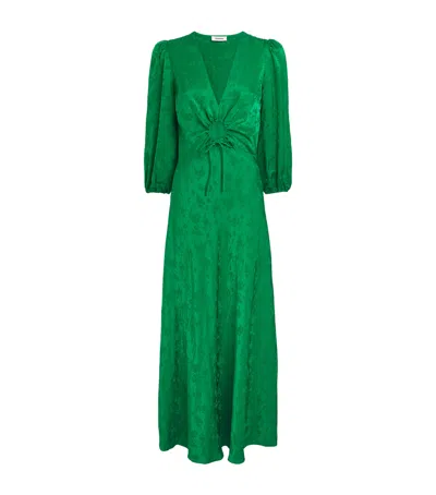 Sandro Paris Floral Jacquard Maxi Dress In Green