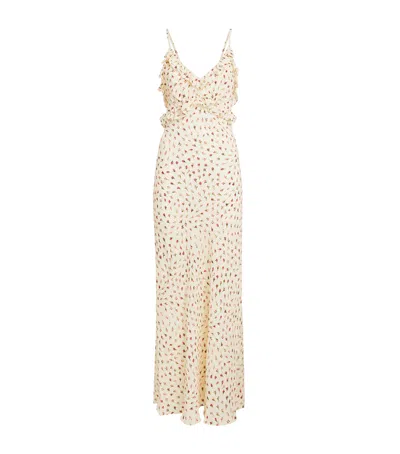 Sandro Paris Floral Maxi Dress In Neutral