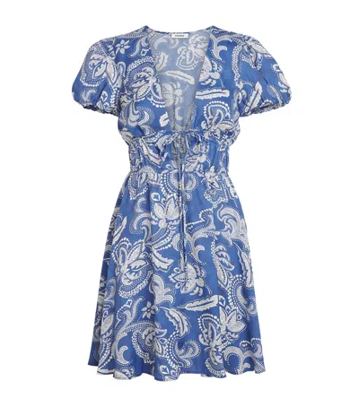 Sandro Paris Floral Mini Dress In Blue