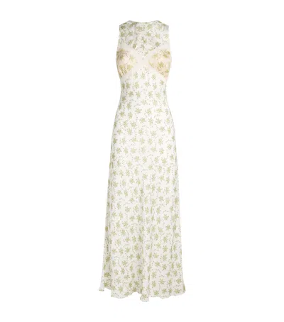 Sandro Paris Floral Print Maxi Dress In Neutral