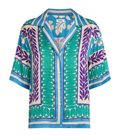Sandro Graphic-print Short-sleeve Shirt In Multi