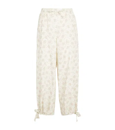 Sandro Paris Floral Wide-leg Trousers In Pink