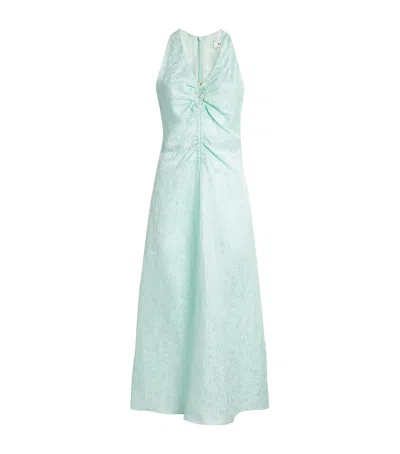 Sandro Paris Floral-jacquard Maxi Dress In Green
