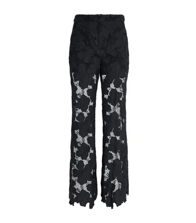 Sandro Paris Guipure Lace Flared Trousers In Black