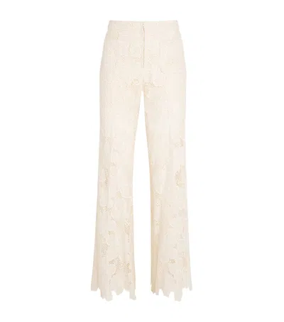 Sandro Paris Guipure Lace Tailored Trousers In Beige