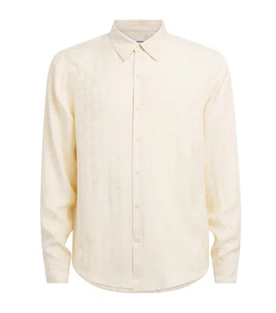 Sandro Paris Jacquard Square Cross Shirt In Yellow