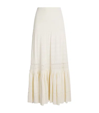Sandro Paris Knit Flared Maxi Skirt In Neutral